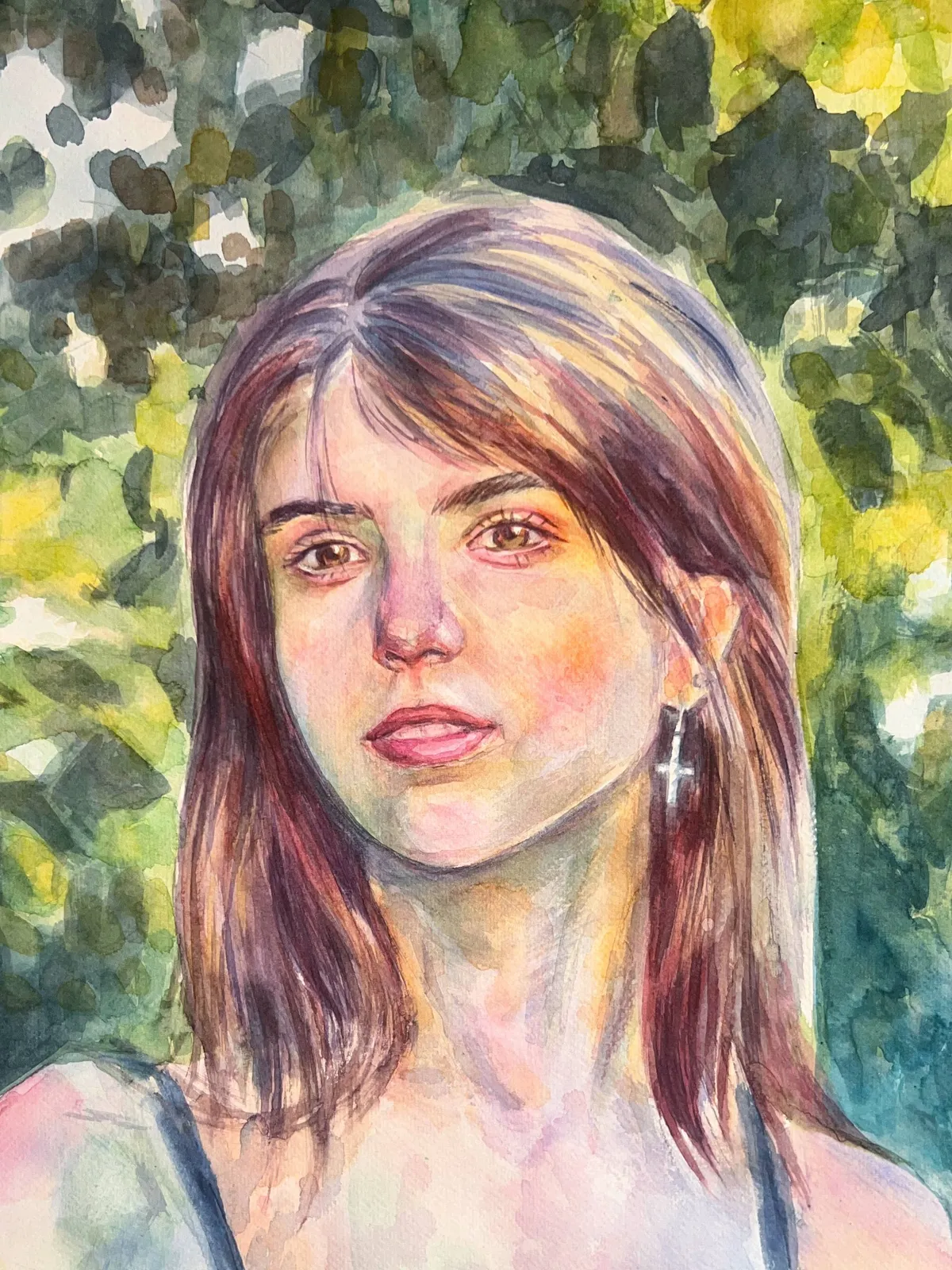 Porträt bei Sonnenuntergang — Aquarell