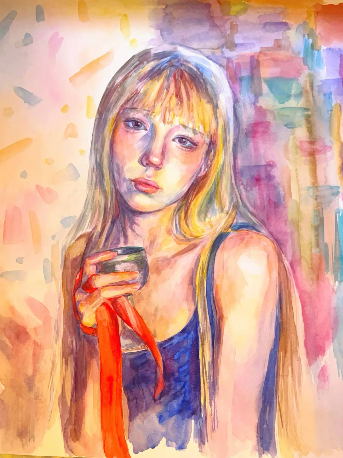 Selbstporträt — Aquarell