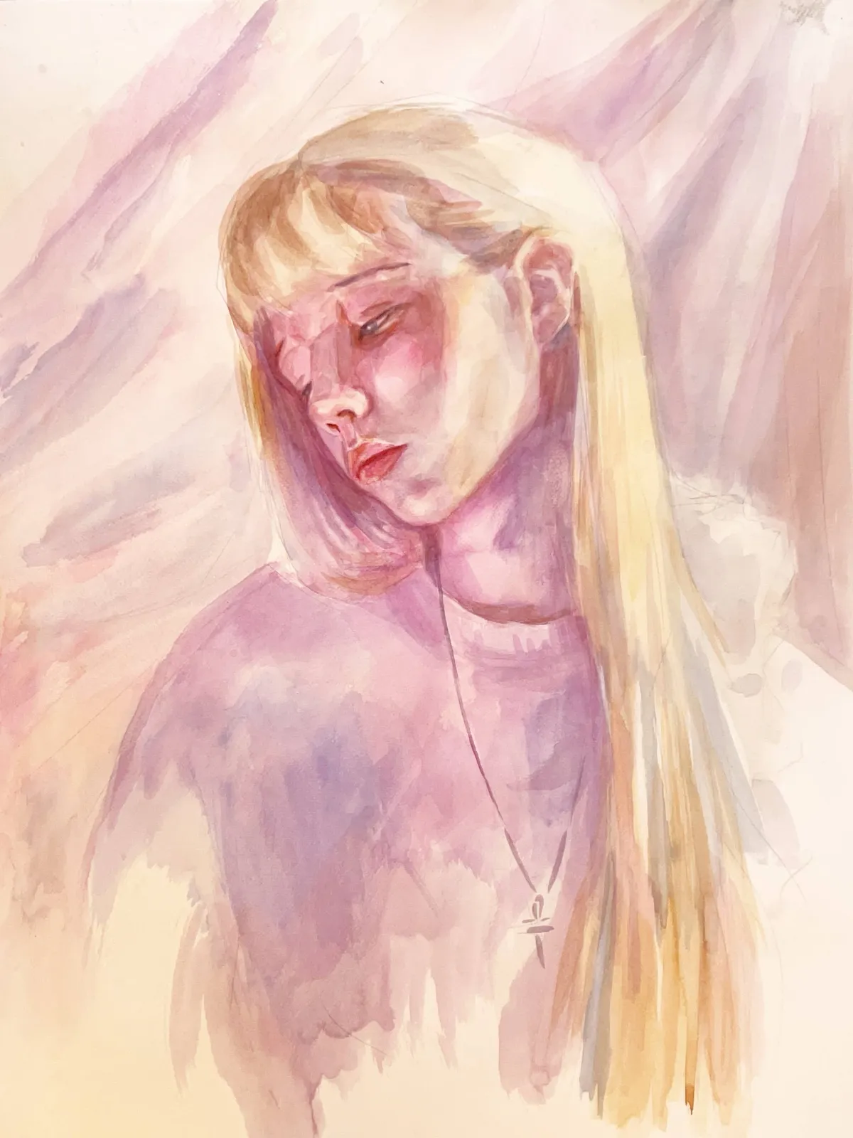 Selbstporträt – Morgen — Aquarell